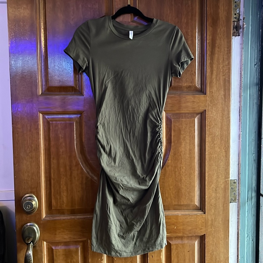 Olive green Bodycon T-shirt dress.